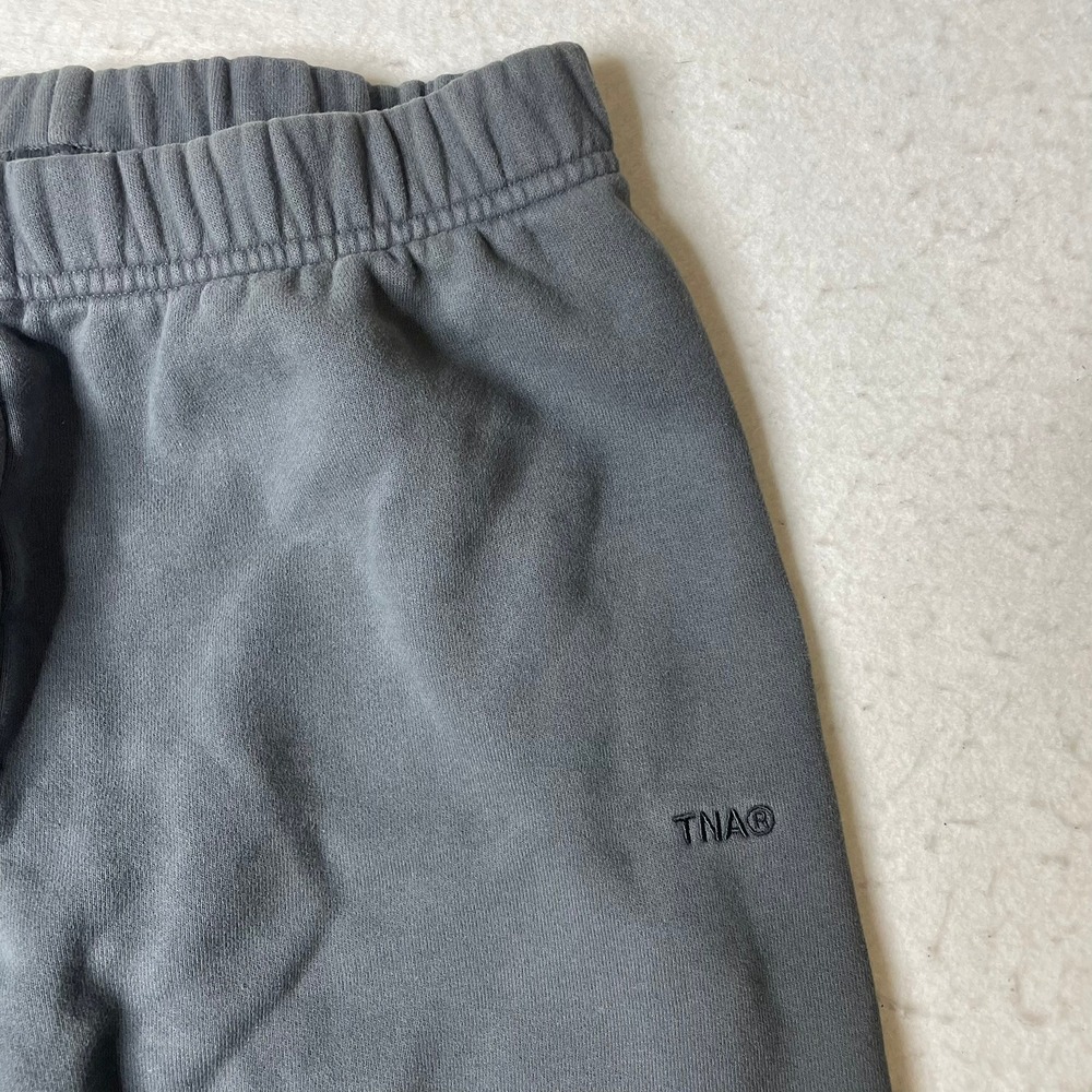 TNA Sweatfleece Cozy Fleece Sweatpants Women Small Gray Elastic Waist Cuffs